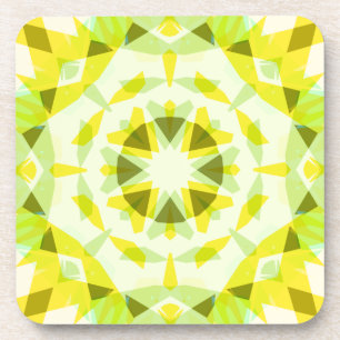 Bright Yellow Green Summer Star Dopamine Decor Coaster
