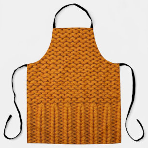 Bright yellow: handmade knitted texture. apron