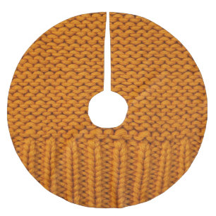 Bright yellow: handmade knitted texture. brushed polyester tree skirt