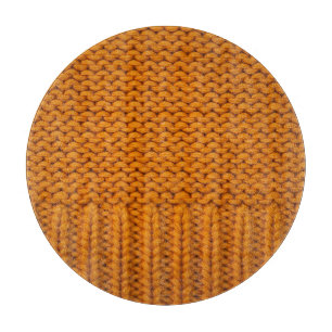Bright yellow: handmade knitted texture. cutting board