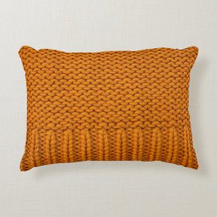 Bright yellow: handmade knitted texture. decorative cushion