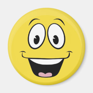 Bright Yellow Happy Smiling Face Magnet