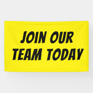 Bright Yellow JOIN OUR TEAM TODAY Banner High-Vis