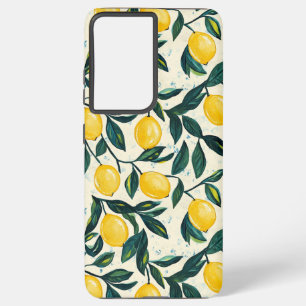Bright Yellow Lemon Patterned Samsung Galaxy Case