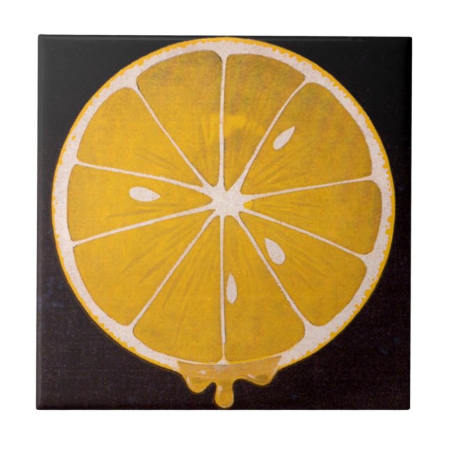 bright yellow lemon slice tile (Front)