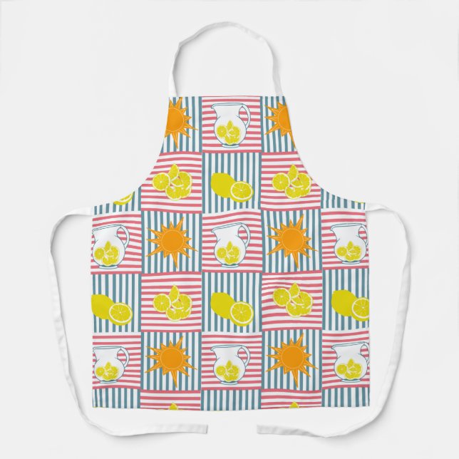 Bright yellow lemons, orange sun, summer pitchers  apron (Front)