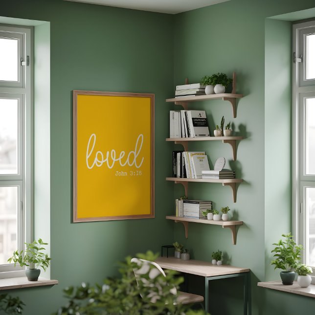 Bright Yellow Love Faith Quote minimalist Poster (Creator Uploaded)