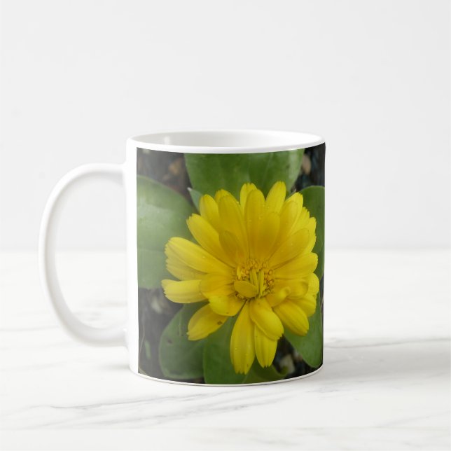 Bright Yellow Marigold Mug (Left)