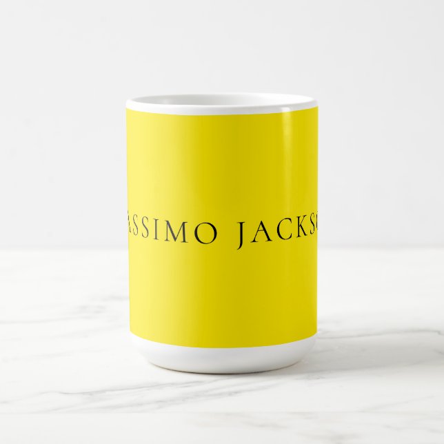 Bright Yellow Minimalist Plain Modern Aesthetic Coffee Mug (Center)