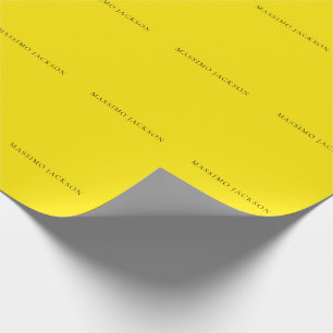 Bright Yellow Minimalist Plain Modern Aesthetic Wrapping Paper