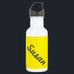 Bright Yellow Neon Trendy Monogram 532 Ml Water Bottle<br><div class="desc">A bright yellow neon trendy girly monogram design. A modern monogrammed design to add your name,  initial or any custom text on yellow neon colour background. The perfect for her on any occasion.</div>