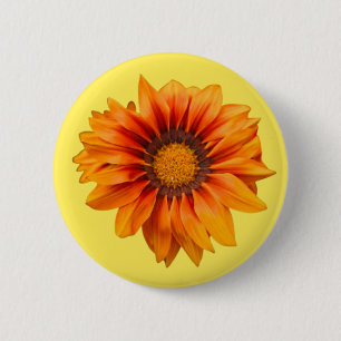 Bright Yellow Orange Gradient Flower Cutout 6 Cm Round Badge