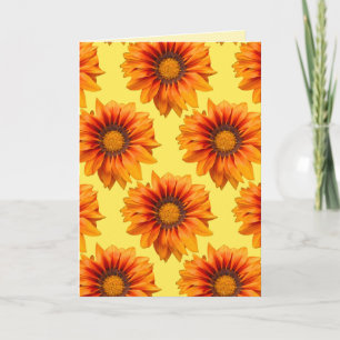 Bright Yellow Orange Gradient Flower Cutout Card
