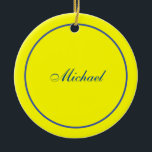 Bright Yellow Plain Elegant Professional Modern Ceramic Tree Decoration<br><div class="desc">Simple,  modern,  minimalist design for companies. This template can be customised to meet all professional occupations.</div>