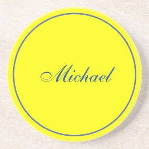 Bright Yellow Plain Elegant Professional Modern Coaster