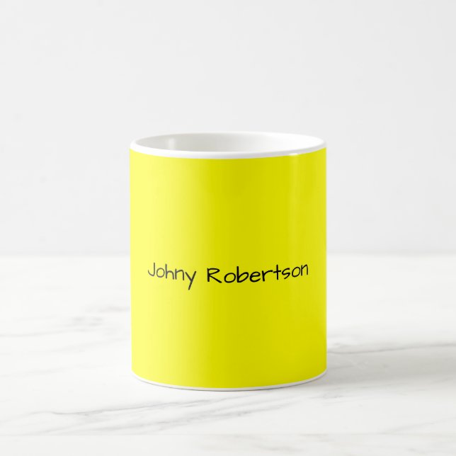 Bright Yellow Plain Elegant Professional Modern Coffee Mug (Center)