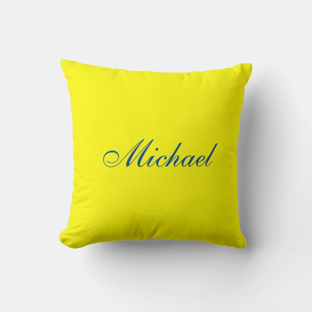 Bright Yellow Plain Elegant Professional Modern Cushion (Front)