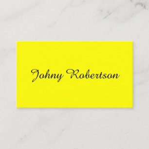 Bright Yellow Plain Elegant Professional Modern Enclosure Card