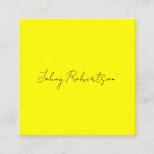 Bright Yellow Plain Elegant Professional Modern Enclosure Card