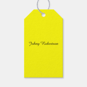 Bright Yellow Plain Elegant Professional Modern Gift Tags