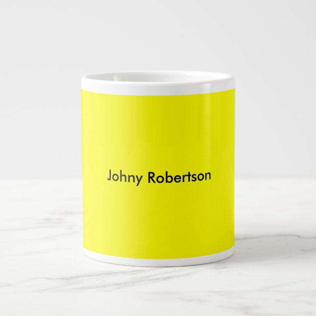 Bright Yellow Plain Elegant Professional Modern Large Coffee Mug (Front)