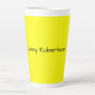 Bright Yellow Plain Elegant Professional Modern Latte Mug