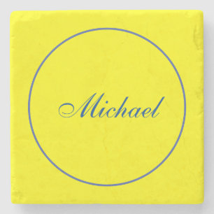 Bright Yellow Plain Elegant Professional Modern Stone Coaster