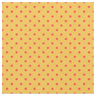 Bright Yellow & Red Polka Dots Fabric