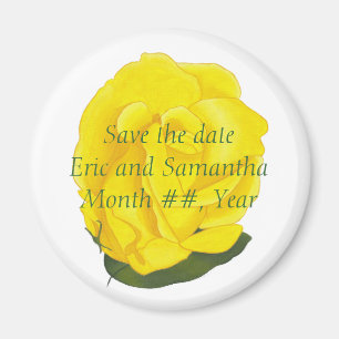 Bright Yellow Rose, Save the date wedding magnets