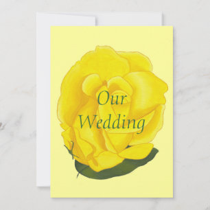 Bright Yellow Rose Wedding Invitations, Custom Invitation