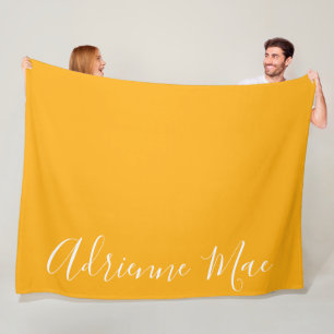 Bright Yellow Simply Personalized Fleece Blanket