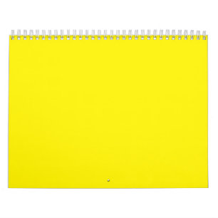 Bright Yellow Solid Background Bold Modern Look Calendar