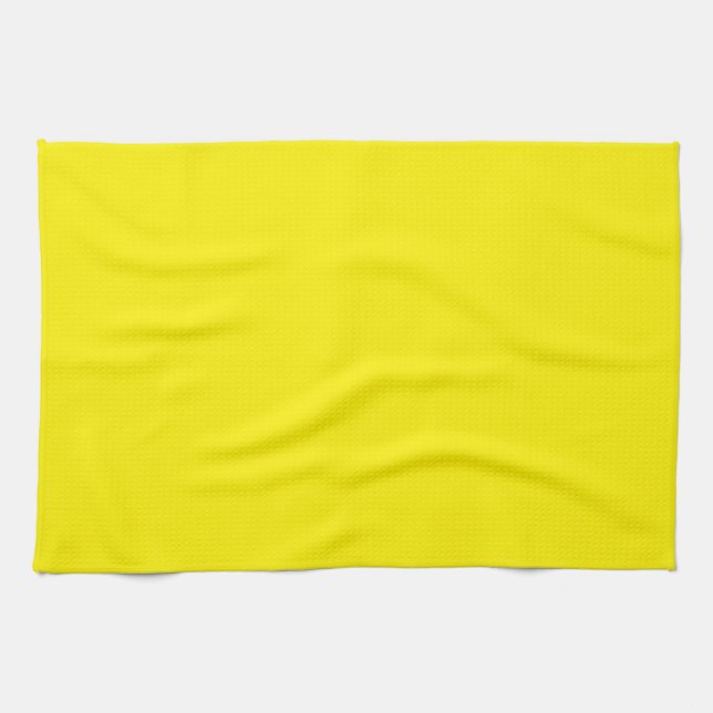 Bright Yellow Solid Colour Blank Template Custom Tea Towel (Horizontal)