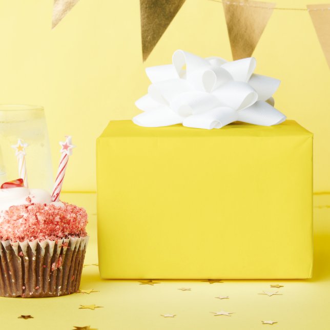Bright Yellow Solid Colour Gift Wrapping Paper (Birthday Party)