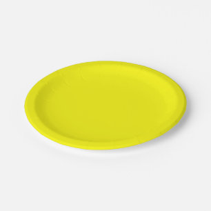 Bright yellow (solid colour) paper plate