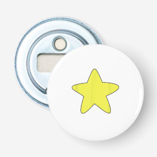 Bright Yellow Star Belly Shirt, Distressed Gold St Bottle Opener