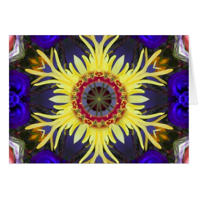 Bright Yellow Star Flower Mandala (Front Horizontal)