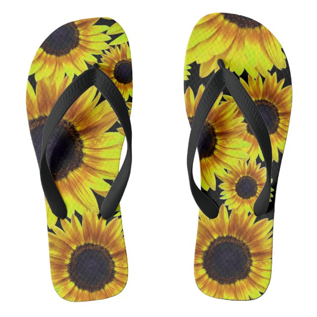 Bright Yellow Sunflower – Jandals (Footbed)