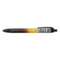 Bright Yellow Sunflower on Zebra Print Stripes