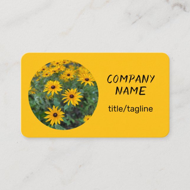 bright yellow sunny flowers  business card (Front)