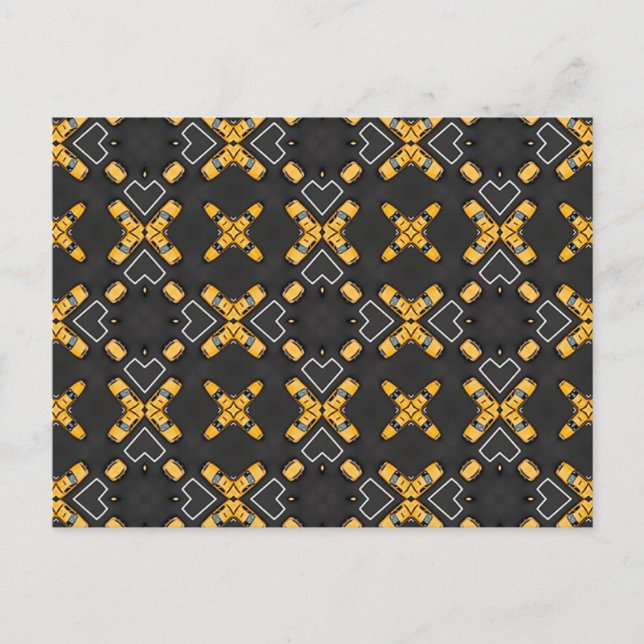 Bright Yellow Taxi Cab Pattern Postcard (Front)