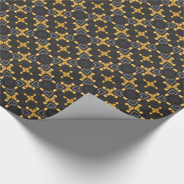 Bright Yellow Taxi Cab Pattern Wrapping Paper (Corner)
