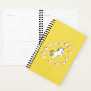 Bright Yellow Unicorn Circle Fantasy Artwork Planner