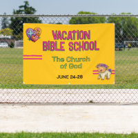 Bright Yellow Vacation Bible School Church Banner