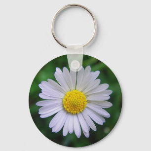 Bright yellow-white daisy key ring