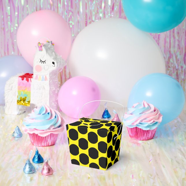 Bright Yellow with Black Dot Style Take Out Favour Box (Party)