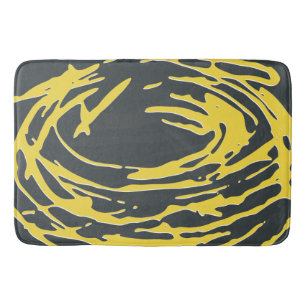 Brighter Nest Abstract Bold Yellow & Grey Bathmat