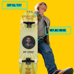 Brighter Than the Sun Skateboard<br><div class="desc">This is a one of a kind skateboard because it is designed by you using our "Brighter Than the Sun" template. Replace the flame with your own face and add you name and other text.</div>