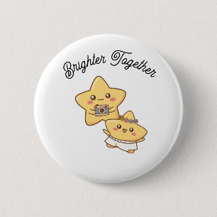 Brighter Together – Cute Couple Button Gift