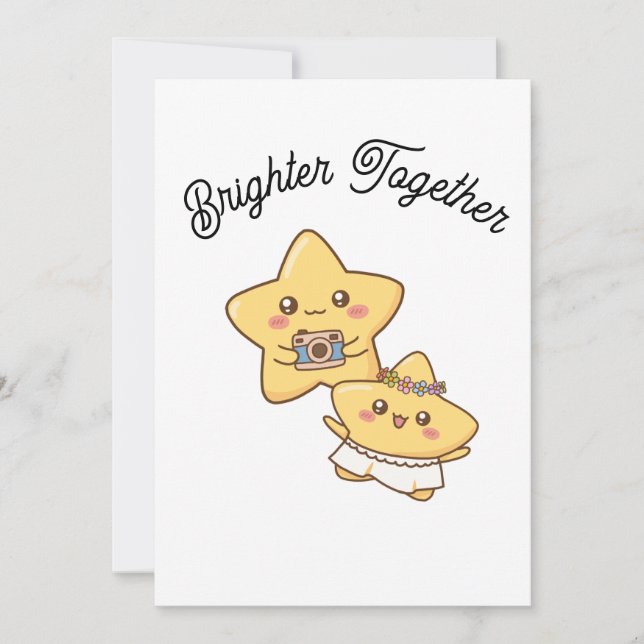 Brighter Together – Cute Couple Invitation  (Front)